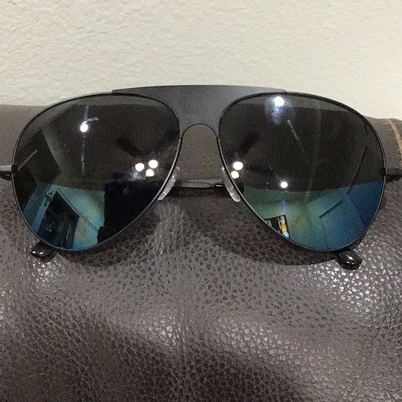 Vuliwear BLKNBLU Black Matte Metal Aviator Sunglasses - Picture 1 of 8